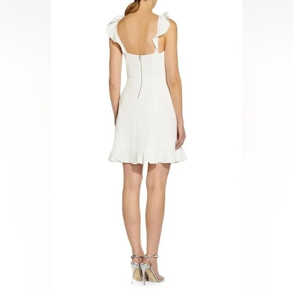 Aidan Mattox IVORY Crepe Cocktail Dress - Picture 2 of 9